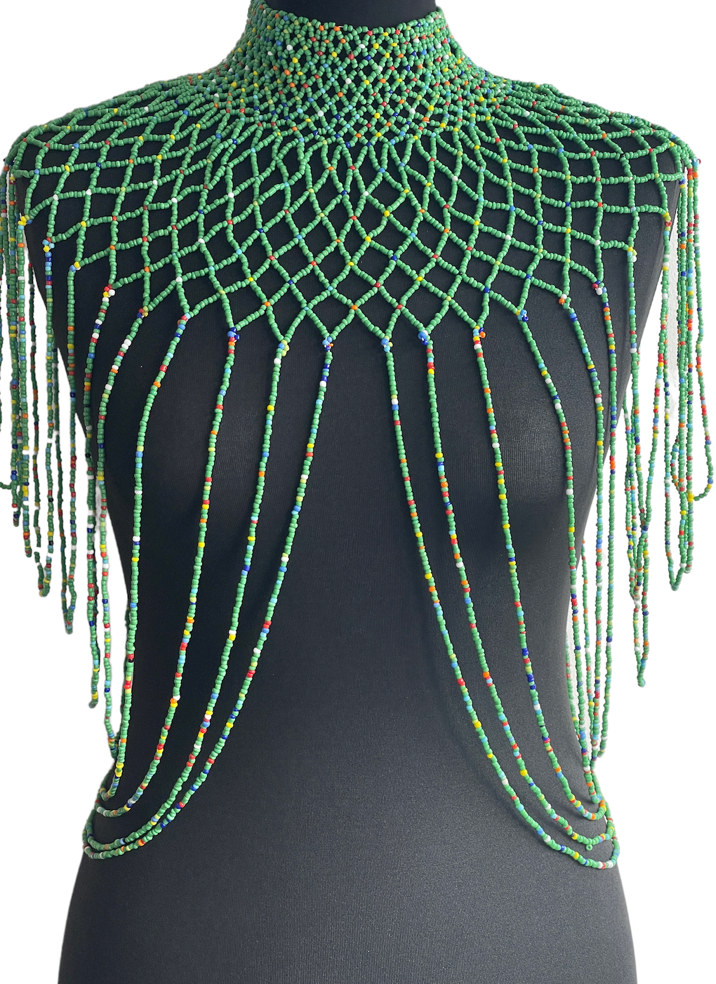 Beaded hot sale shoulder necklace