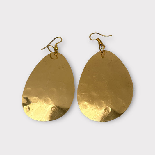 Lightweight Teardrop Brass-Plated Dangle Earrings