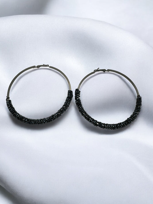 Black Statement Hoop Earrings