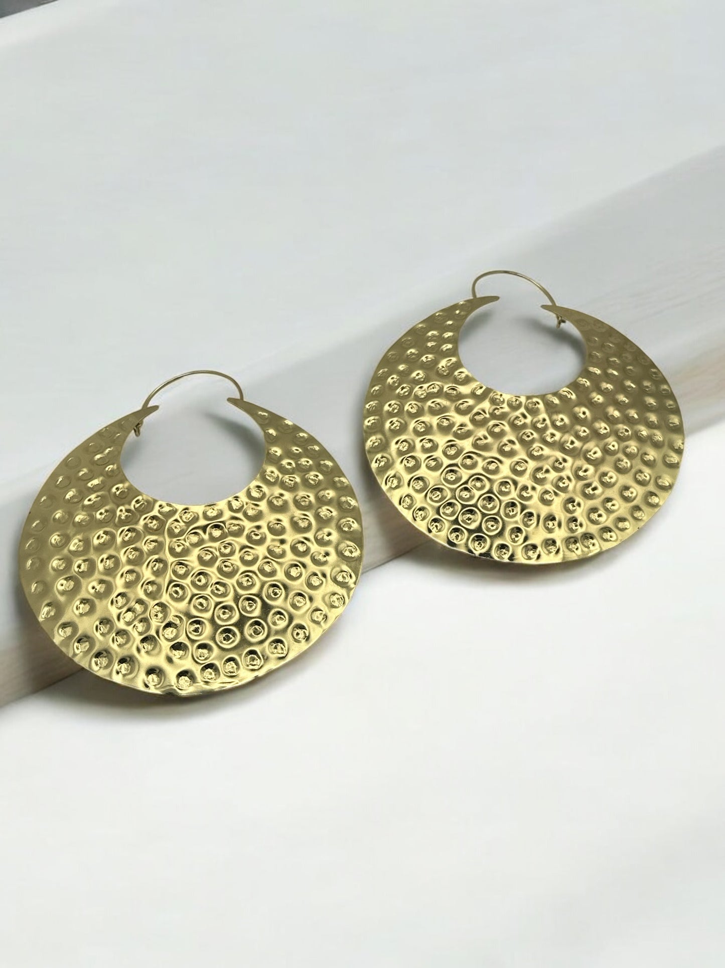 Oversized Brass Statement Earrings