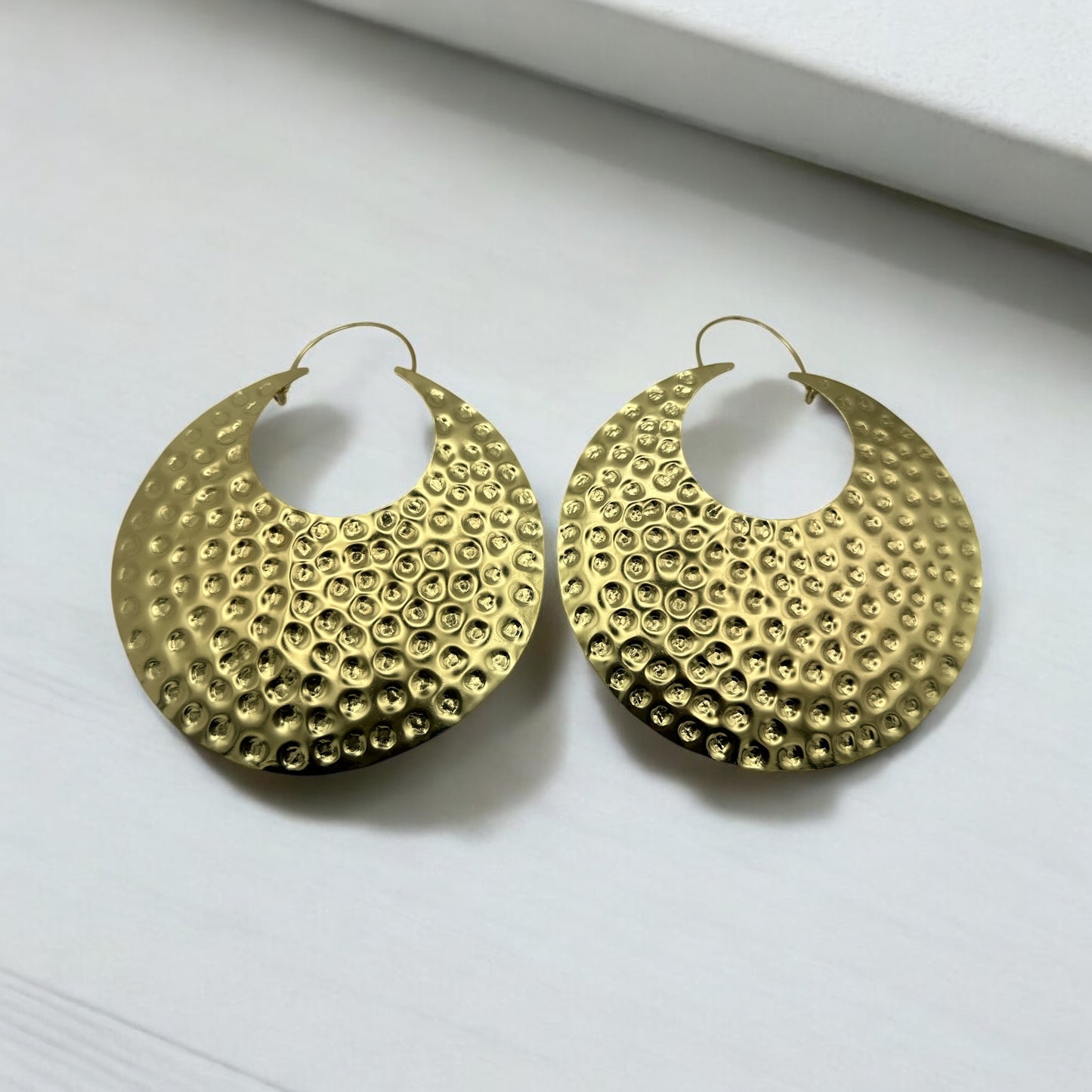 Oversized Brass Statement Earrings