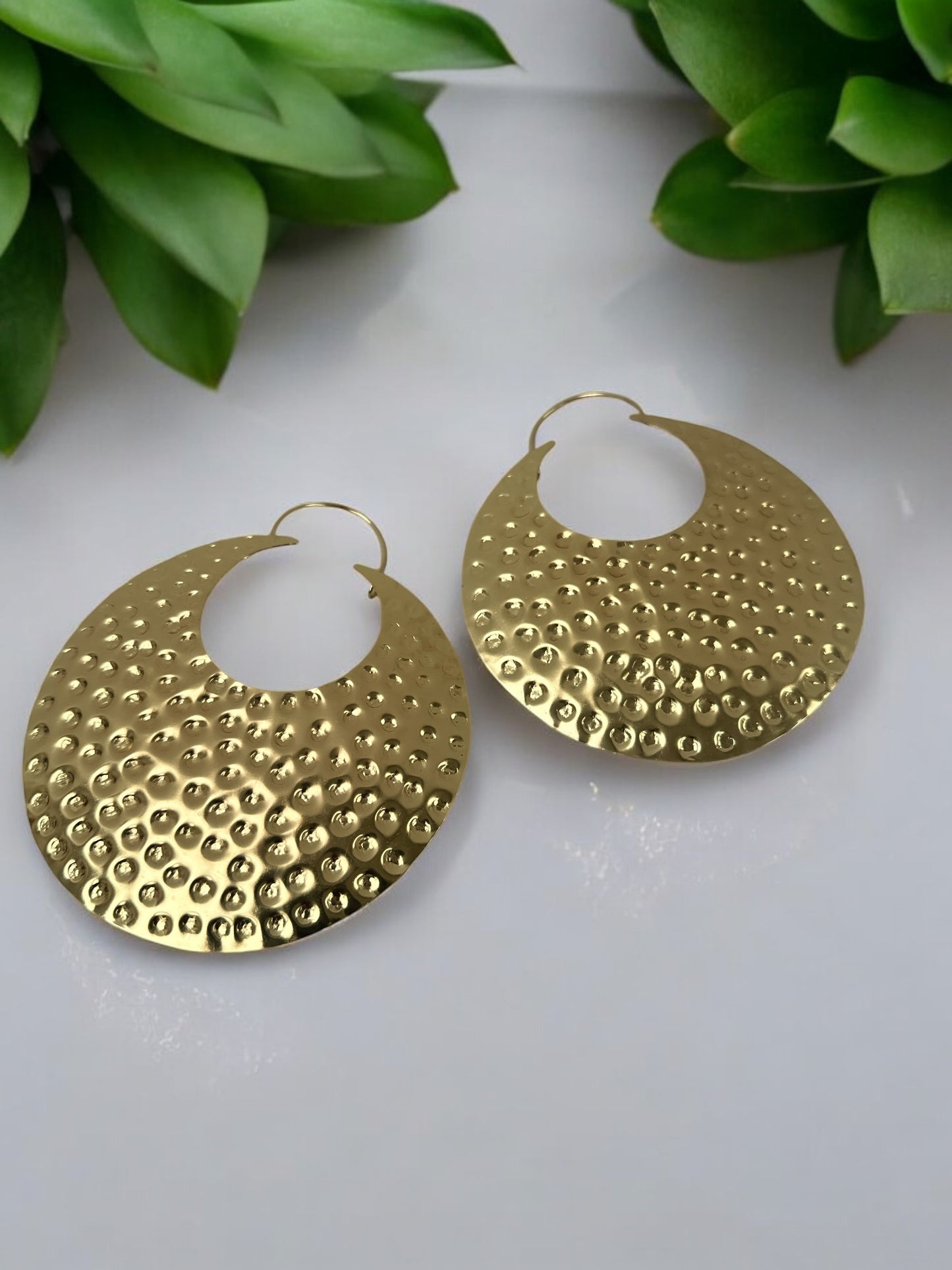 Oversized Brass Statement Earrings