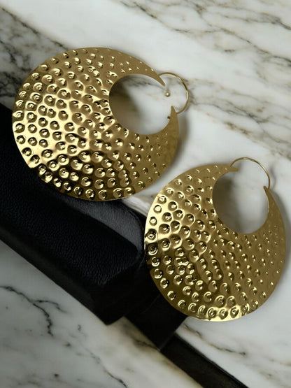 Oversized Brass Statement Earrings