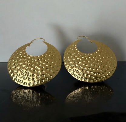 Oversized Brass Statement Earrings