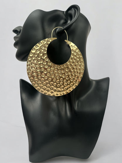 Oversized Brass Statement Earrings