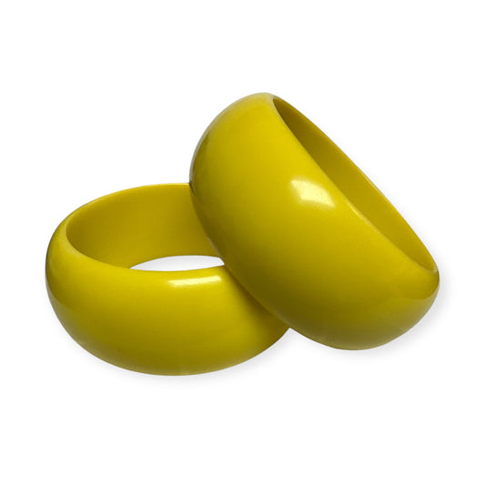 Big Yellow Resin Statement Bangles | Chunky Bold Jewellery | Retro Fashion