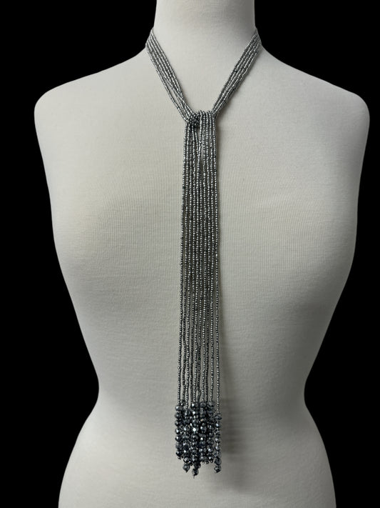 Bohemian Versatile 5-Long Strands Glass Beaded Necklace | Handmade Statement Jewellery