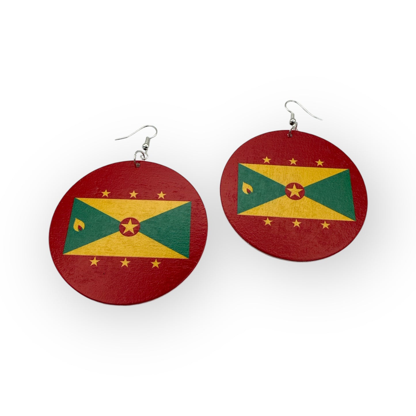 Double-Sided Caribbean Countries Bold Statement Dangle Earrings