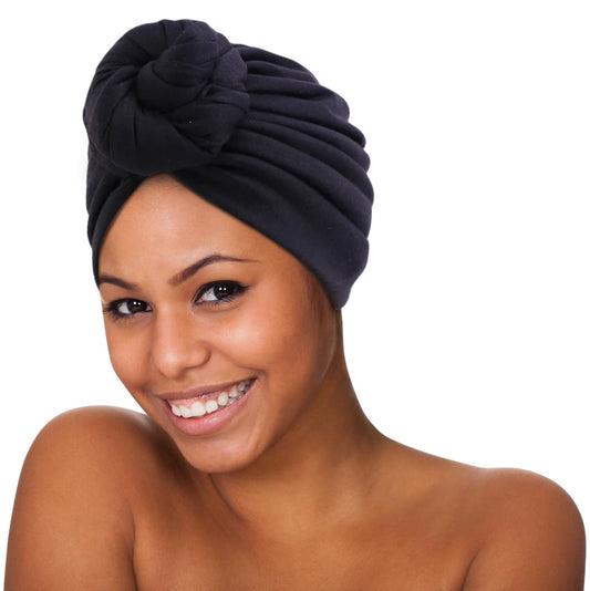 Pre-Tied Double Twisted Knot Stretch  Soft Fabric  Ready to Wear Turban Caps