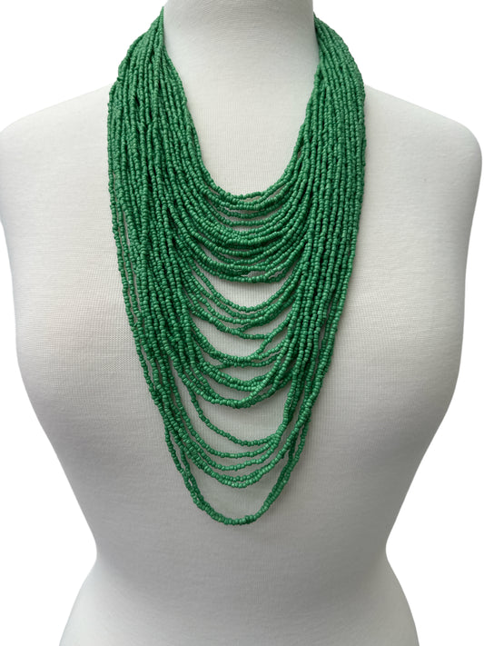 Authentic African Multi Strand Green Beaded Necklaces