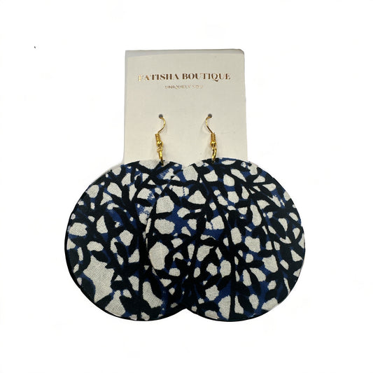 Lightweight African Printed Ankara Fabric Round Dangle Earrings