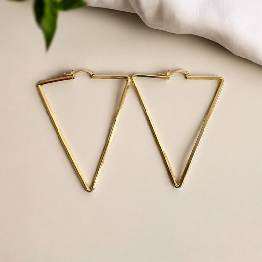 Medium Triangle Statement Hoop Earrings