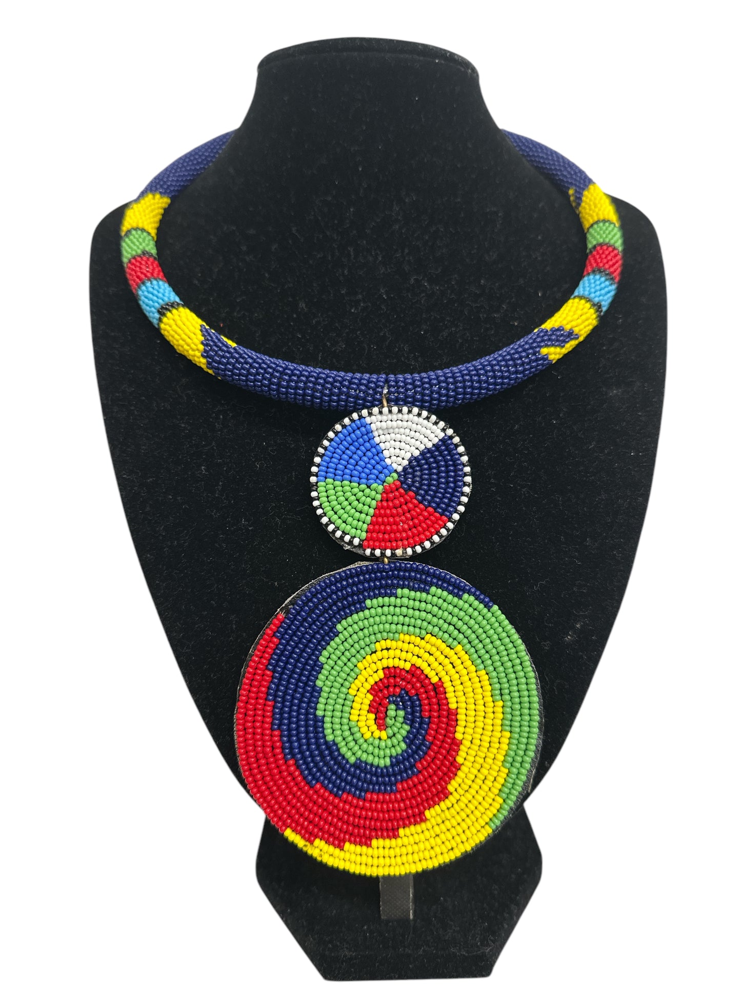 Handmade African Beaded Pendant Necklace – Vibrant Maasai-Inspired Jewellery