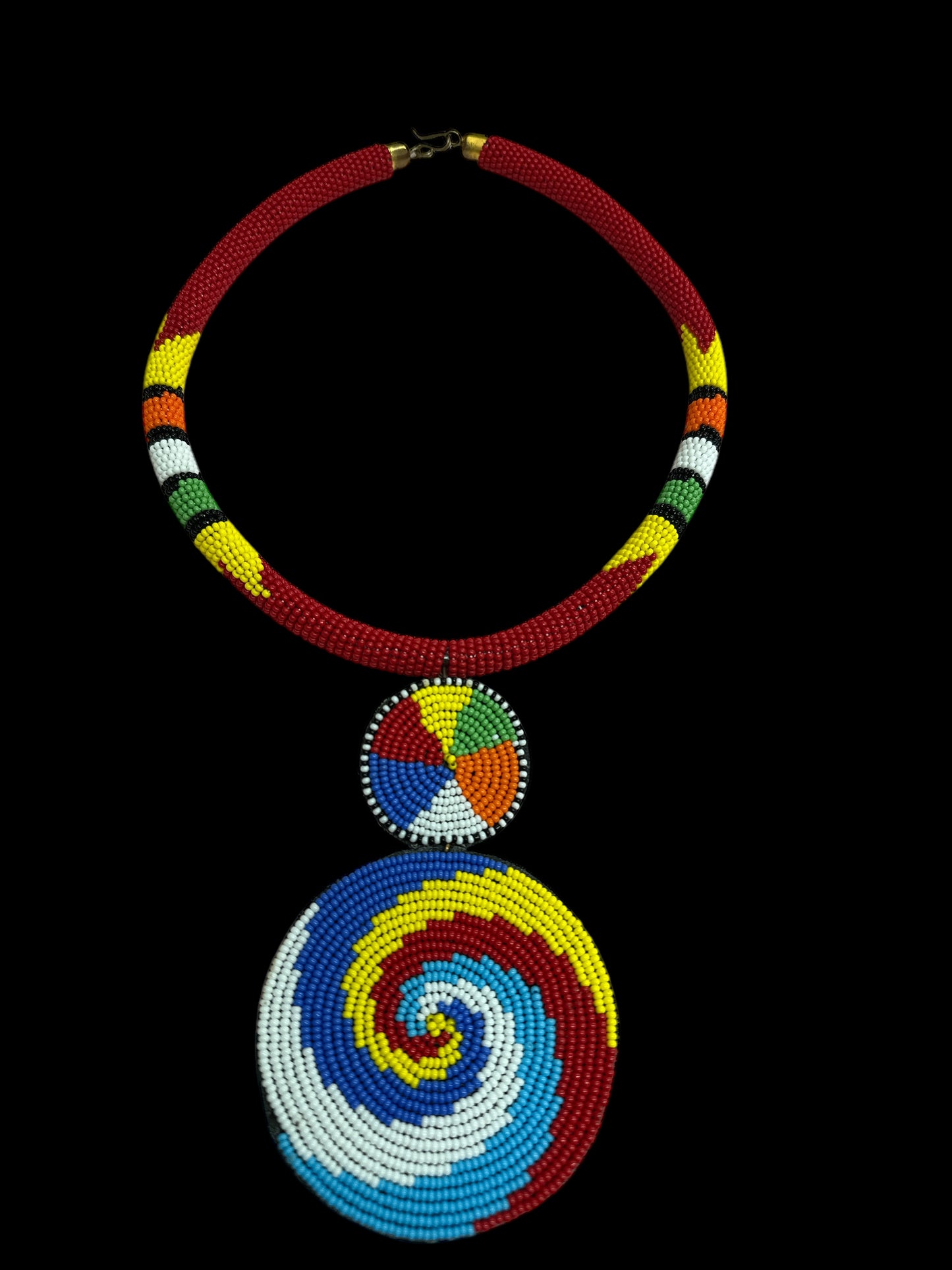 Handmade African Beaded Pendant Necklace – Vibrant Maasai-Inspired Jewellery