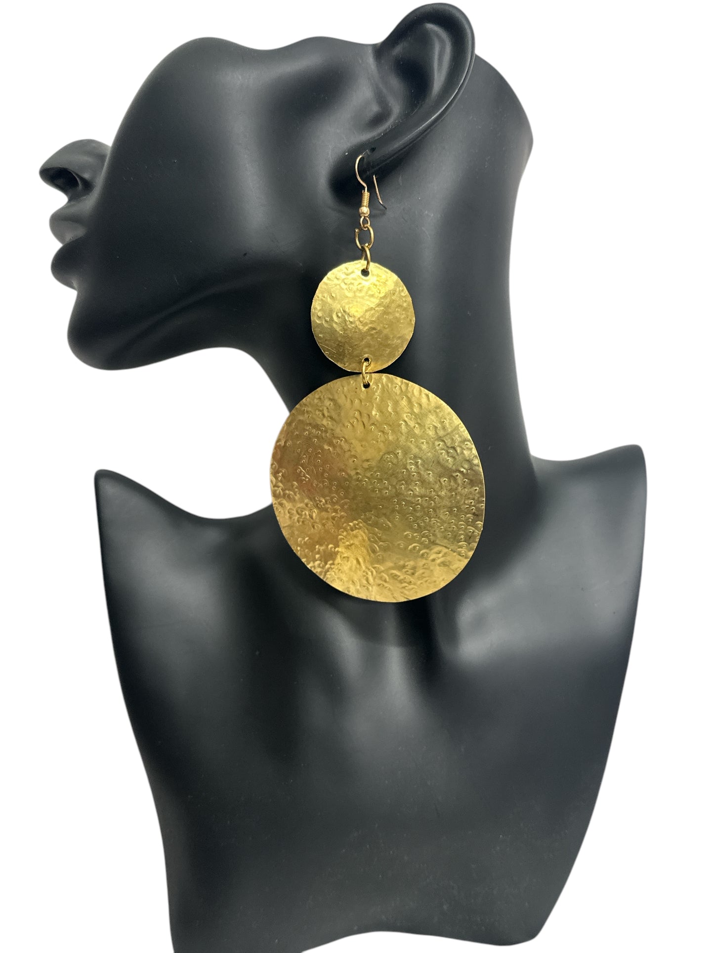 Authentic Handmade Hammered Brass Dangle Earrings