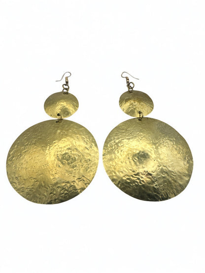 Authentic Handmade Hammered Brass Dangle Earrings