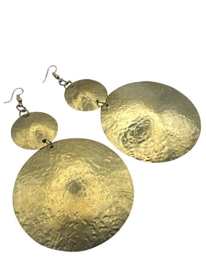 Authentic Handmade Hammered Brass Dangle Earrings