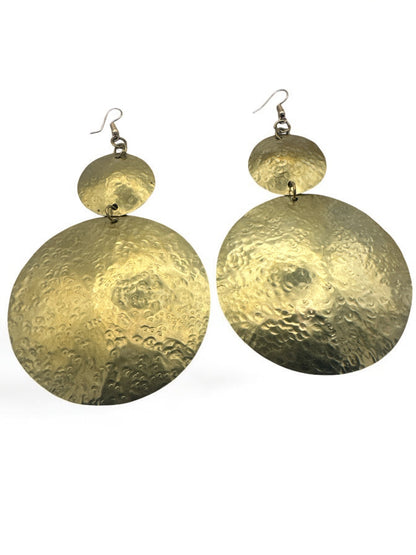 Authentic Handmade Hammered Brass Dangle Earrings