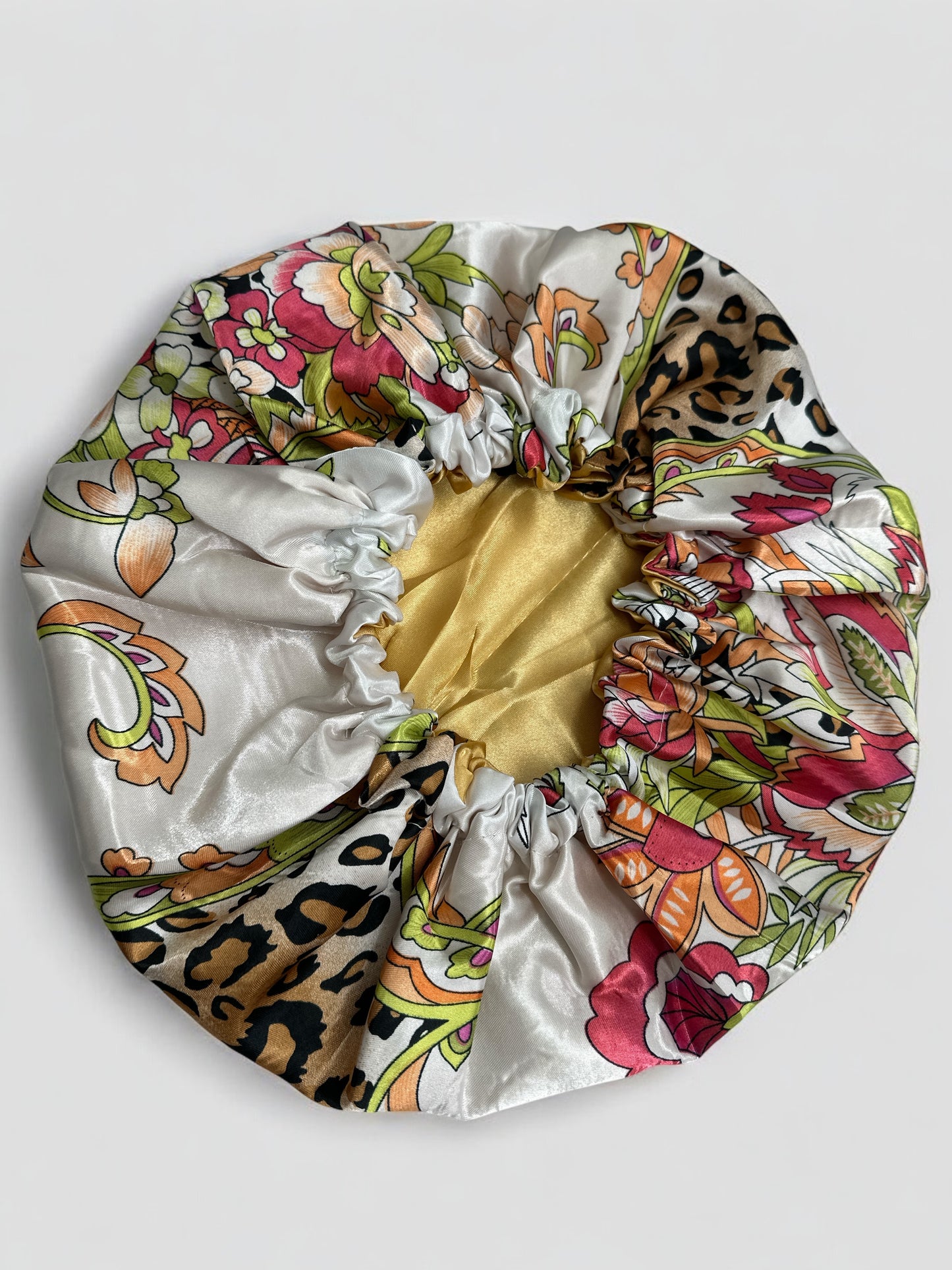 Adjustable Double-Layered Reversible Satin Silk Bonnet Cap – Premium Hair Protection Sleep Cap