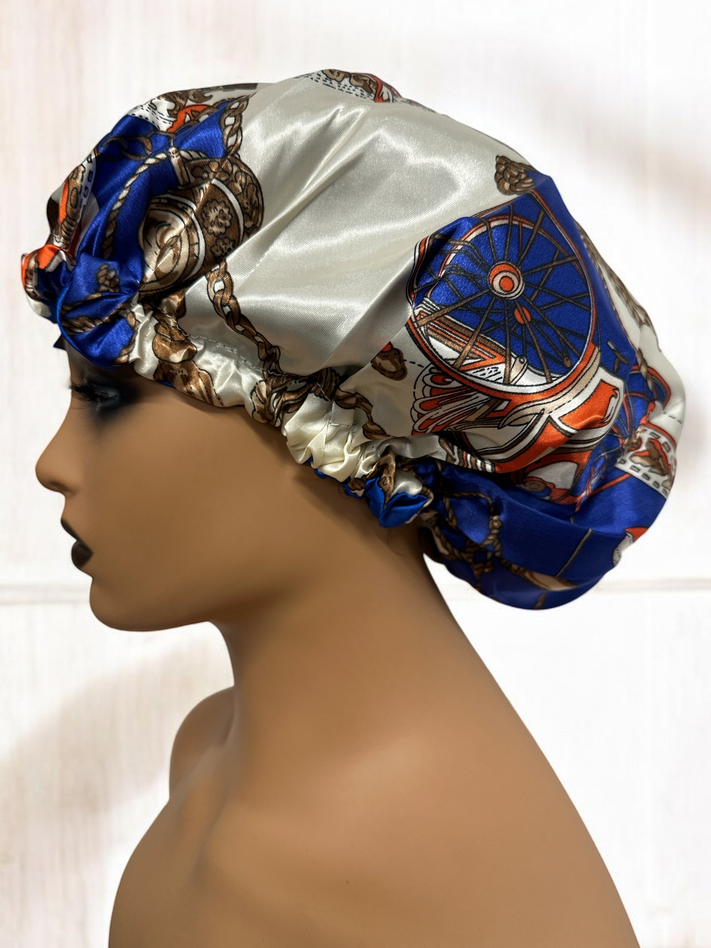 Adjustable Double-Layered Reversible Satin Silk Bonnet Cap – Premium Hair Protection Sleep Cap