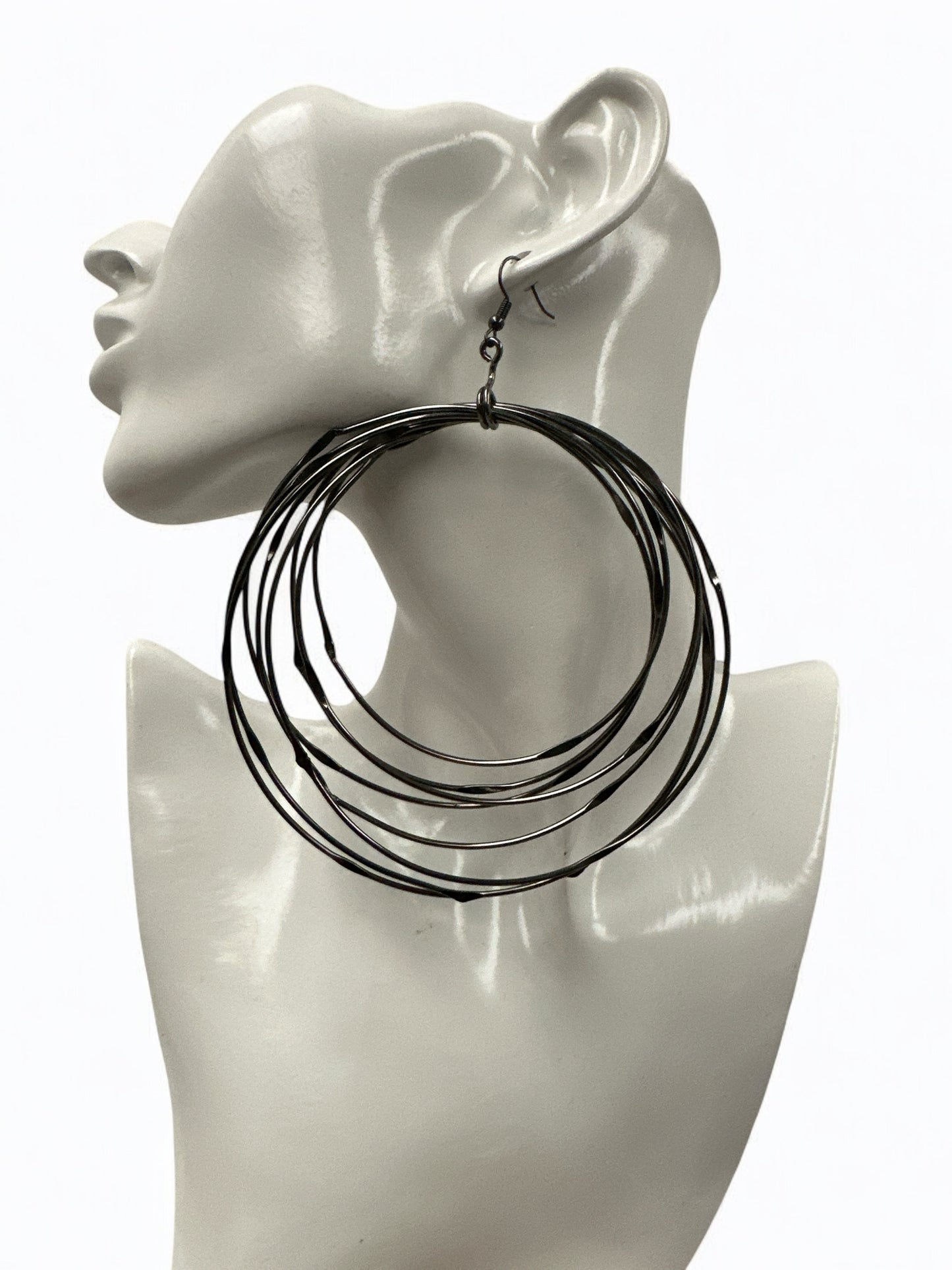 Oversized Multi-Hoop Wire Earrings - Bold Statement Jewellery