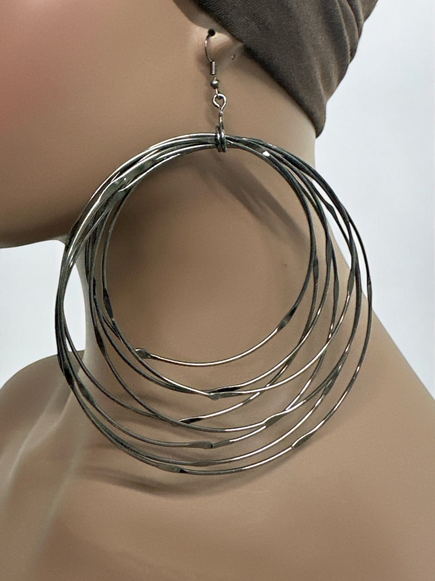 Oversized Multi-Hoop Wire Earrings - Bold Statement Jewellery