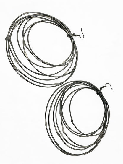 Oversized Multi-Hoop Wire Earrings - Bold Statement Jewellery