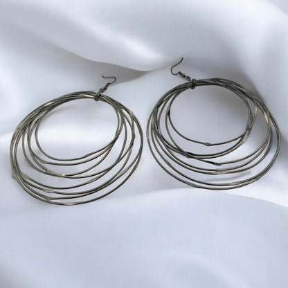 Oversized Multi-Hoop Wire Earrings - Bold Statement Jewellery