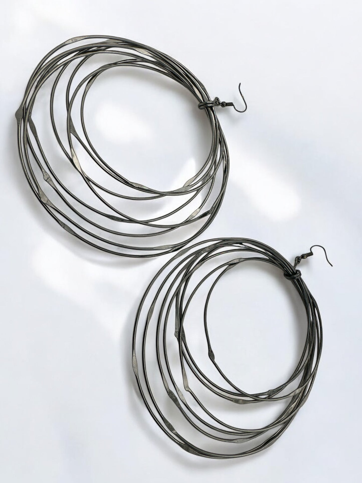 Oversized Multi-Hoop Wire Earrings - Bold Statement Jewellery