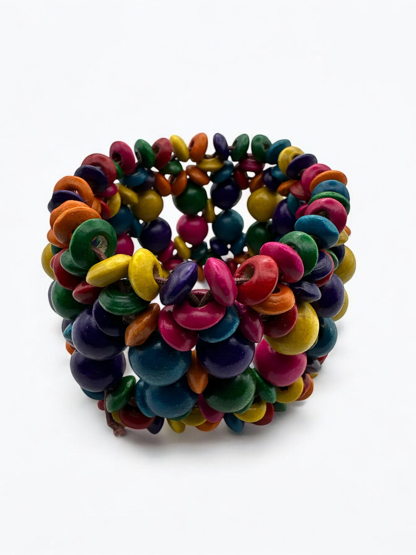 Bohemian Multicoloured Wooden Beaded Bracelet