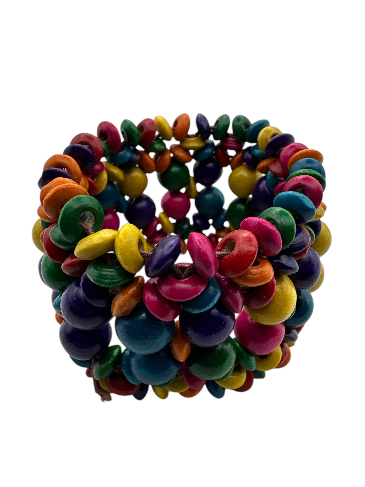 Bohemian Multicoloured Wooden Beaded Bracelet