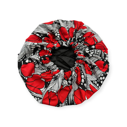 Double-Layered Ankara Satin Silk Reversible Bonnet Cap – Extra Large for Braids & Natural Hair Protection