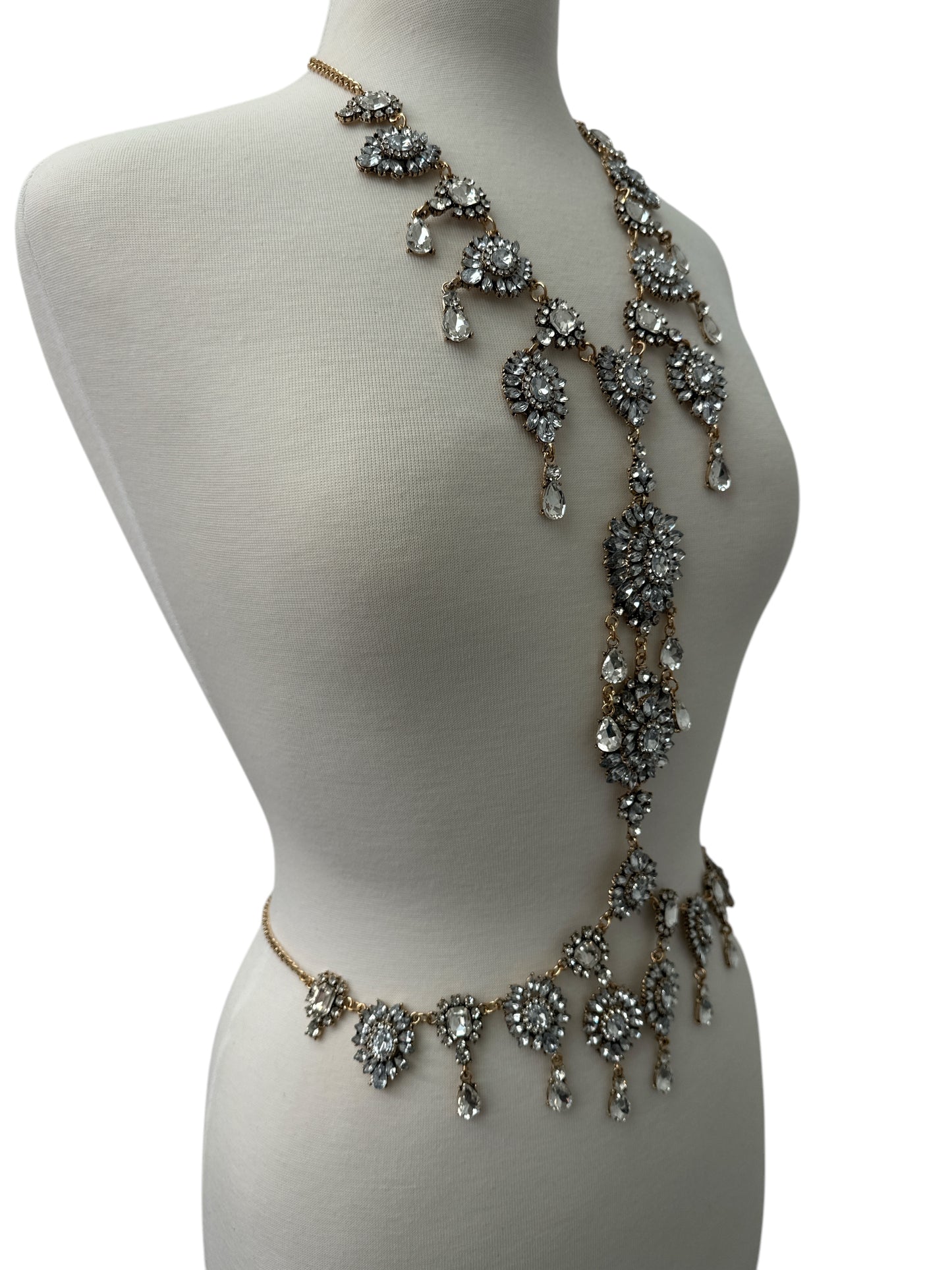 Luxury Statement Rhinestone Body Chain – Crystal Bridal & Evening Wear Jewellery