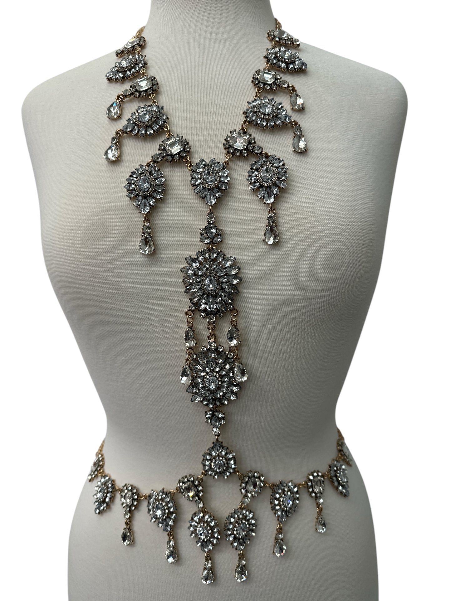 Luxury Statement Rhinestone Body Chain – Crystal Bridal & Evening Wear Jewellery