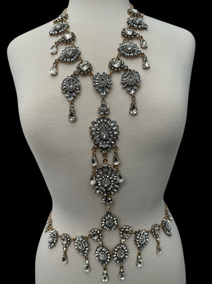 Luxury Statement Rhinestone Body Chain – Crystal Bridal & Evening Wear Jewellery