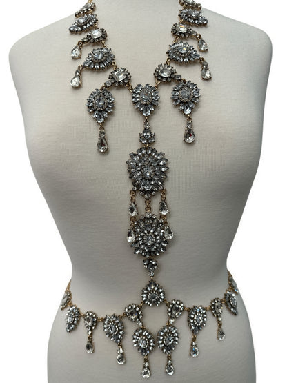 Luxury Statement Rhinestone Body Chain – Crystal Bridal & Evening Wear Jewellery