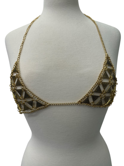 Metal Chain Triangle Bralette - Statement Body Jewellery