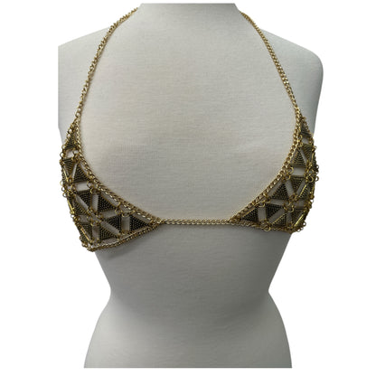 Metal Chain Triangle Bralette - Statement Body Jewellery