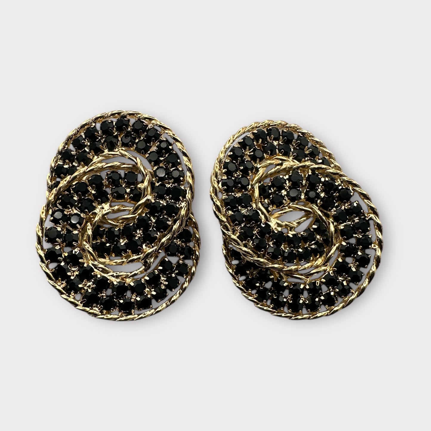 Luxury Rhinestone Double Loop Earrings – Sparkling Statement Jewellery for Women