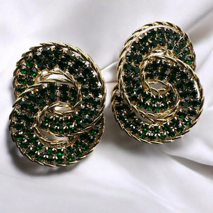 Luxury Rhinestone Double Loop Earrings – Sparkling Statement Jewellery for Women