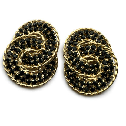 Luxury Rhinestone Double Loop Earrings – Sparkling Statement Jewellery for Women