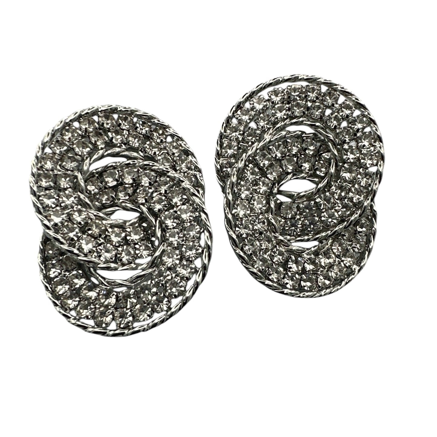 Luxury Rhinestone Double Loop Earrings – Sparkling Statement Jewellery for Women