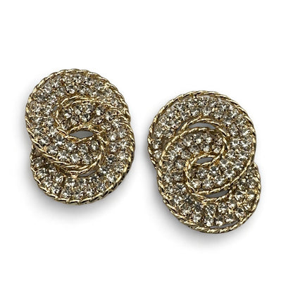 Luxury Rhinestone Double Loop Earrings – Sparkling Statement Jewellery for Women