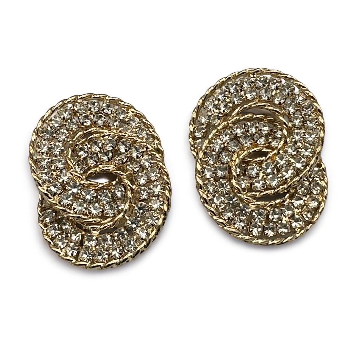 Luxury Rhinestone Double Loop Earrings – Sparkling Statement Jewellery for Women