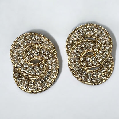 Luxury Rhinestone Double Loop Earrings – Sparkling Statement Jewellery for Women