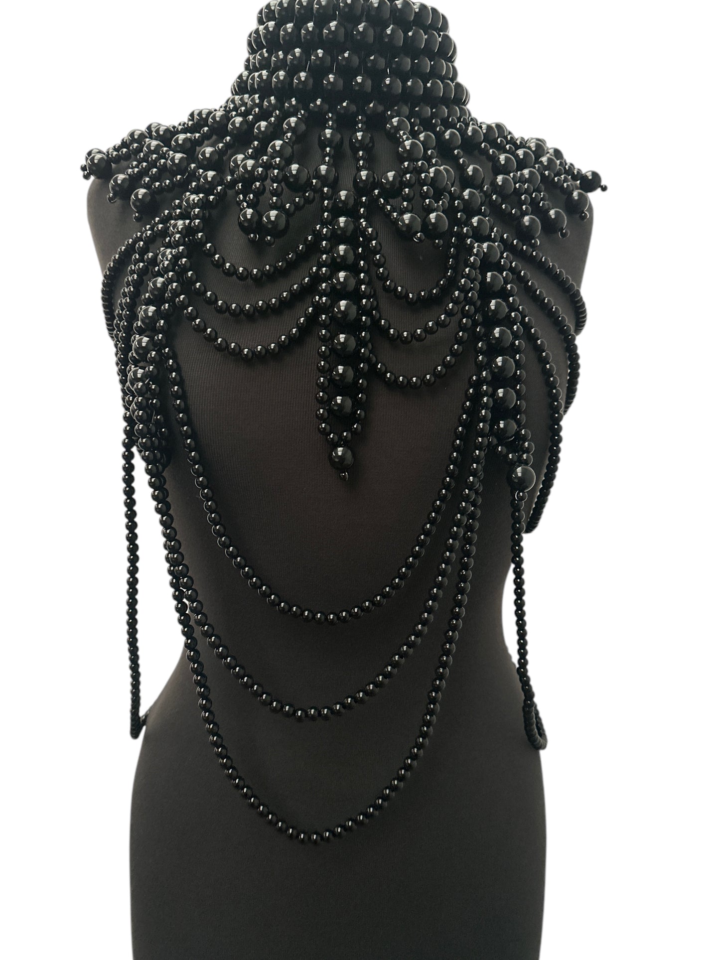 Boho Pearls Beads Shoulders Statement Tassel Chain Body Jewellery