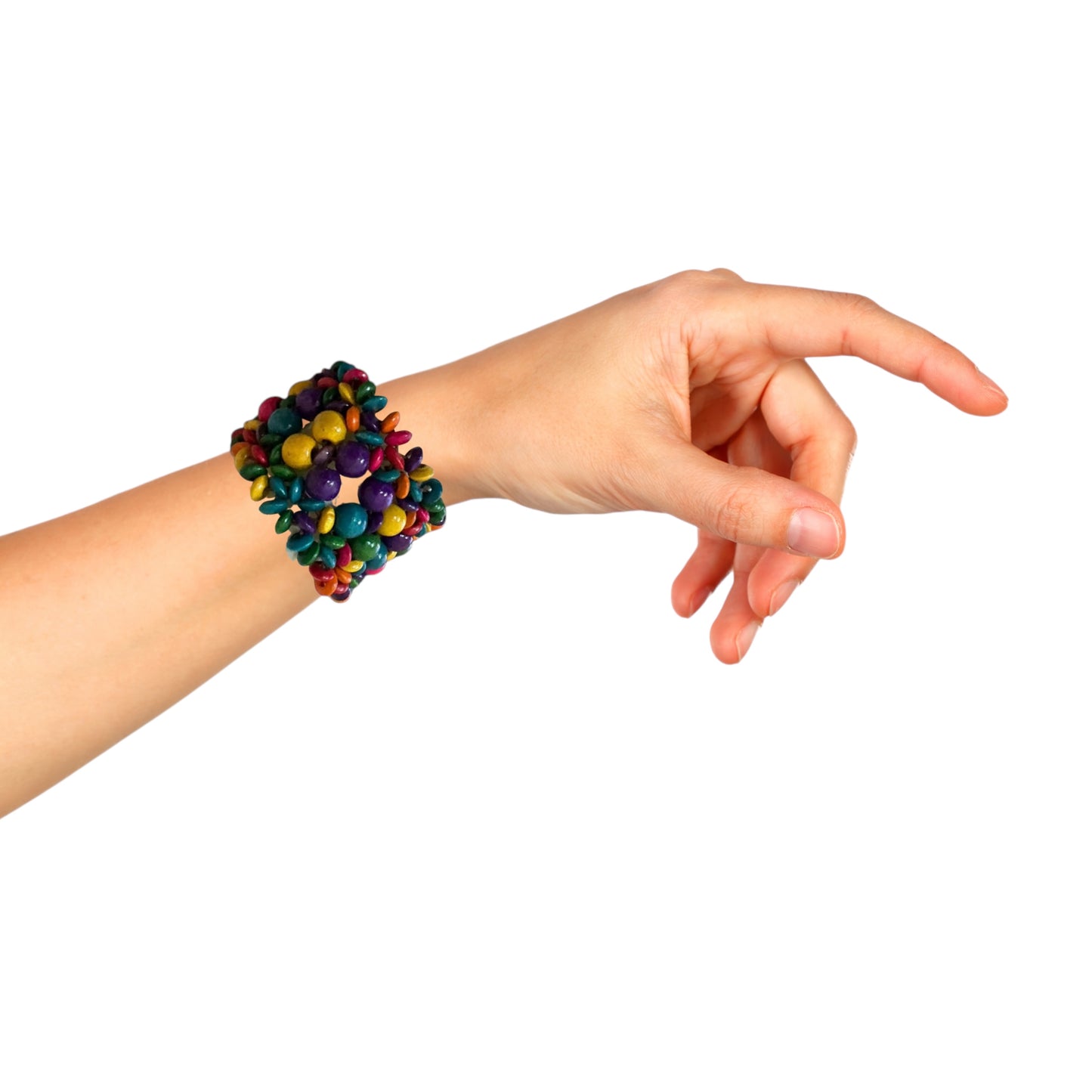 Bohemian Multicoloured Wooden Beaded Bracelet