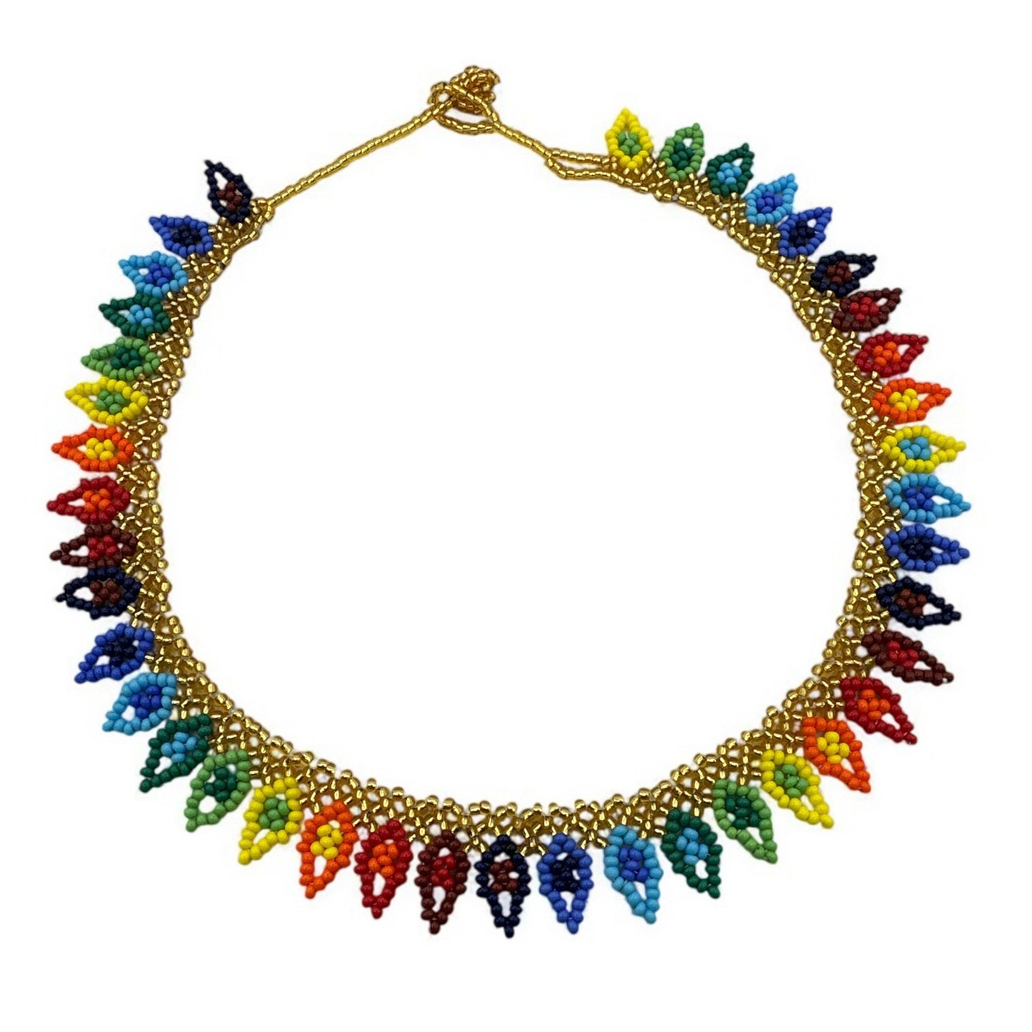 Authentic African Handmade Beaded Choker Necklace – Vibrant Multicolor Ethnic Jewellery for Women