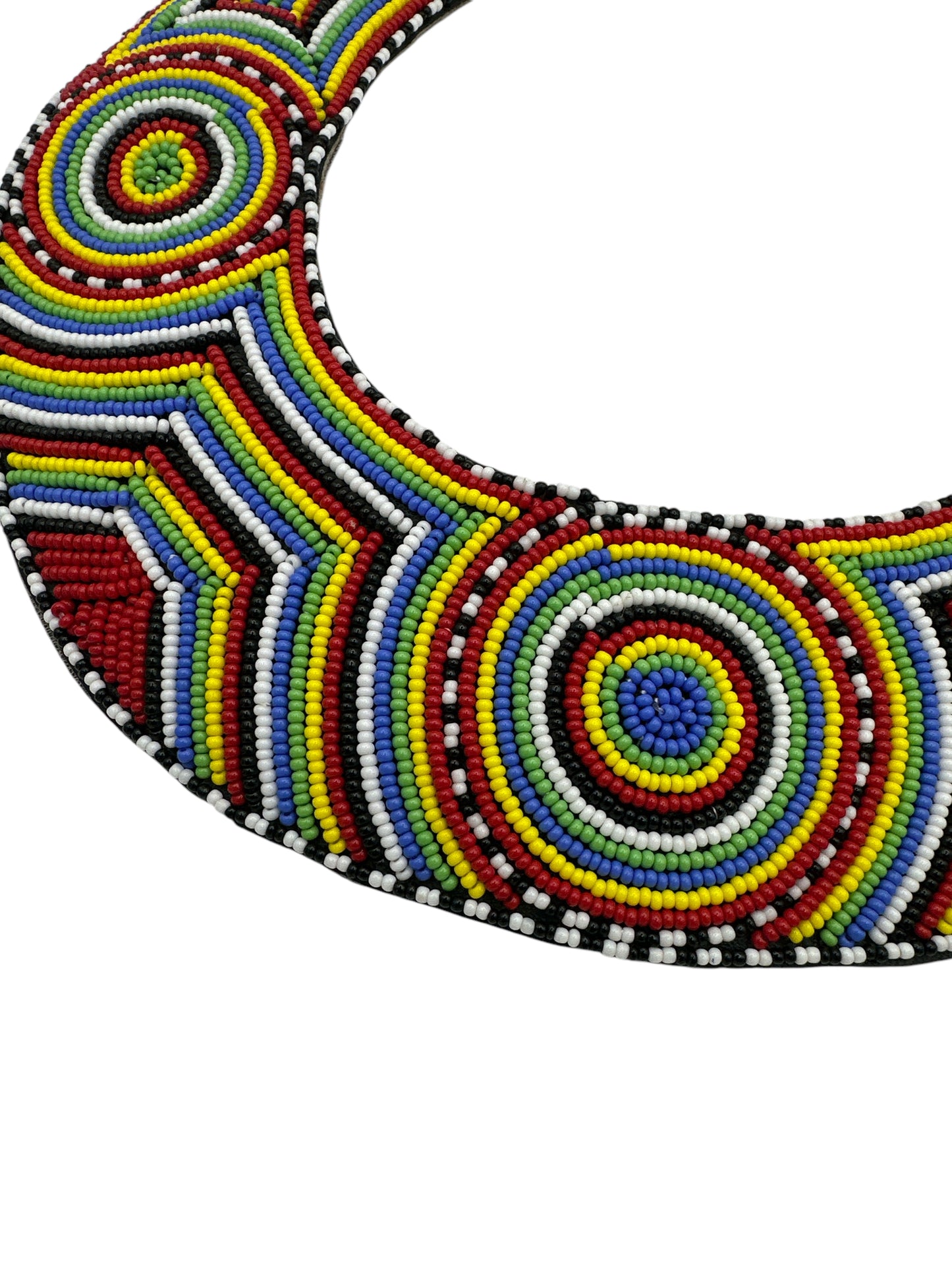 Authentic Handmade Maasai Zulu Beaded Collar Necklace – Multicolour Tribal Ethnic Bib Choker for Women