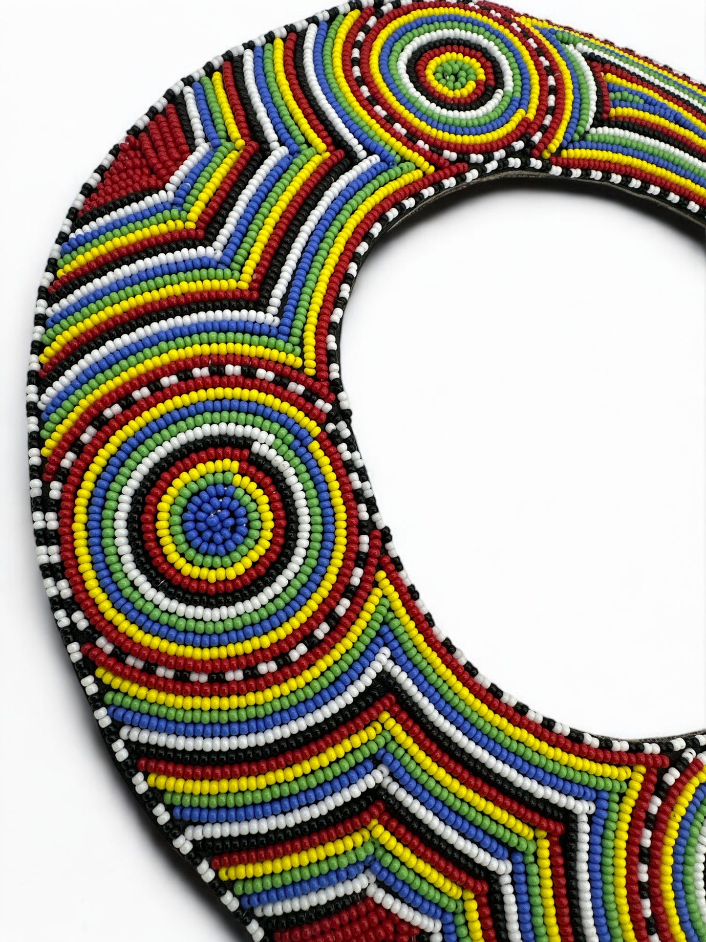 Authentic Handmade Maasai Zulu Beaded Collar Necklace – Multicolour Tribal Ethnic Bib Choker for Women